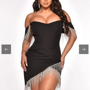 Black Fringe diamond dtess